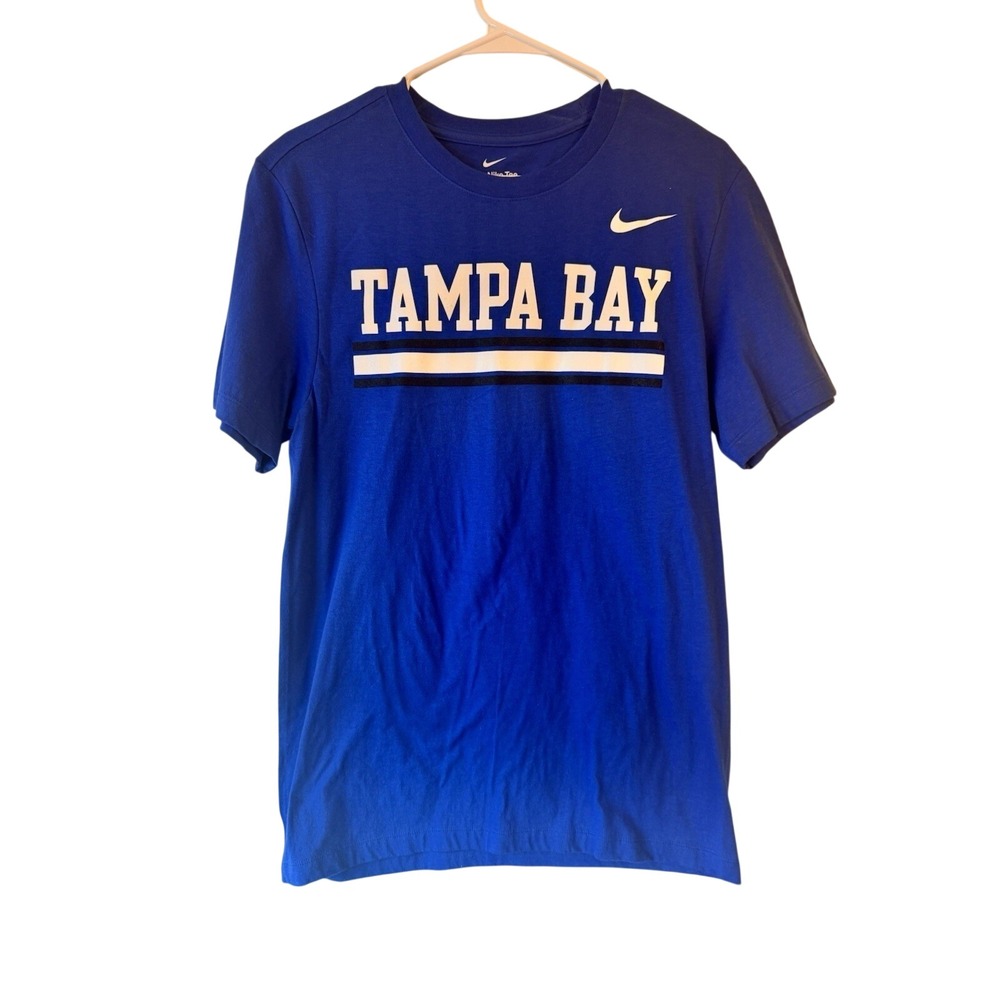Nike Tampa Bay T-Shirt Graphic Tee Crewneck Short Sleeve Blue Men Sz Small‎ NWT